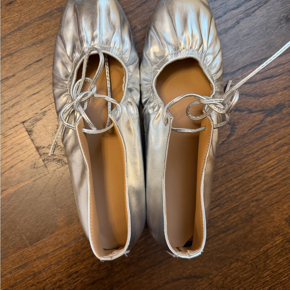 SHEIN Silver Ballet Flats